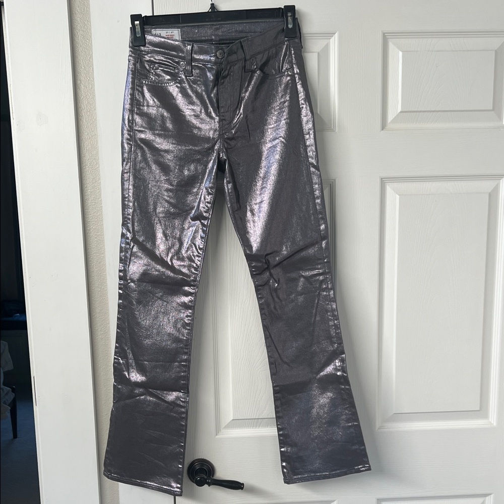 GAP Metallic Silver Baby Boot Mid-Rise Jeans
